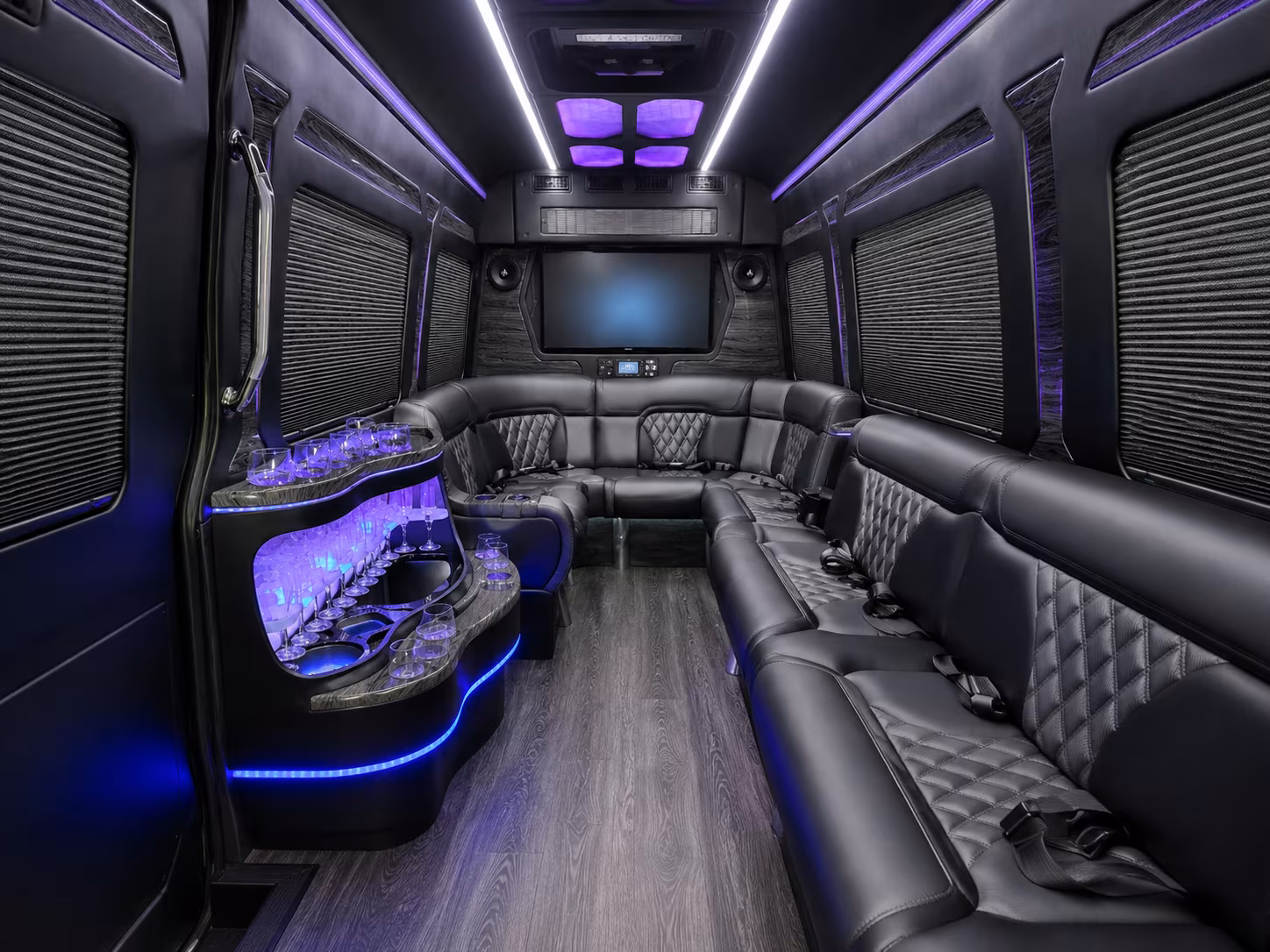 toledo 50 passenger party bus interior